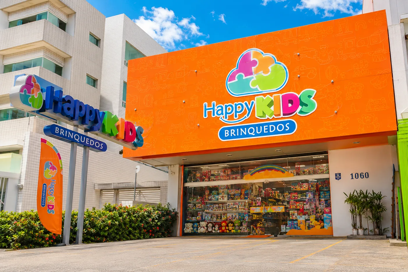 Fachada da loja Happy Kids Brinquedos em Caruaru-PE